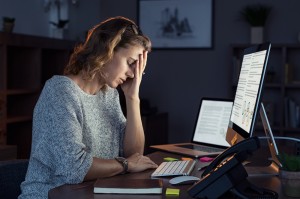 Stressed woman working